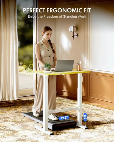 Miniatura 3 de FLEXISPOT H7 Plus - Escritorio de pie ajustable con resorte de gas, estación de trabajo móvil con rueda, escritorio inalámbrico para habitación