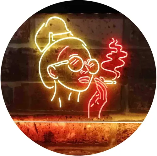 Miniatura 12 de ADVPRO Señal de neón LED de doble color rojo y azul para fumar mujer mala perra cueva cobertizo cueva st6s43-i3869-rb