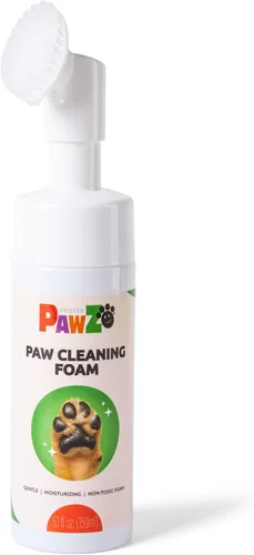 Protex PawZ Limpiador de patas espumoso sin enjuague para perros, hidratante, sin fragancia con cepillo de silicona