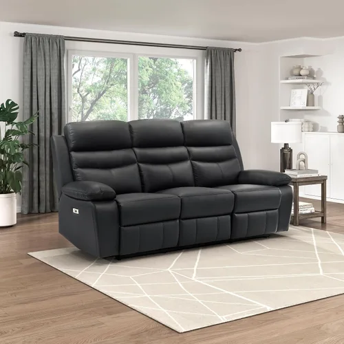 Miniatura 9 de Lexicon Silla Reclinable para Sala de Estar de Combinación de Cuero, Asientos para Cine en Casa, Sillón Reclinable Pegado a la Pared, Sillón Azul