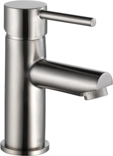Delta Grifo de baño moderno de un solo orificio de níquel cepillado, grifo de baño de una sola manija, montaje de drenaje, inoxidable 559LF-SSPP