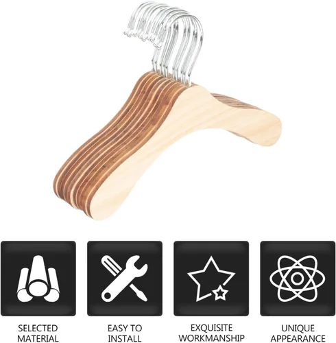 Miniatura 3 de Accesorios para gatos, perchas doradas, paquete de 10 perchas para ropa para perros, perchas de madera para disfraces de mascotas, perchas