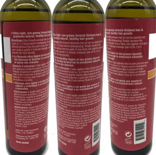 Miniatura 7 de Difeel Ultra Growth 3-PC Set: Champú 12 oz, Acondicionador 12 oz y Aceite para el Cabello 8 oz