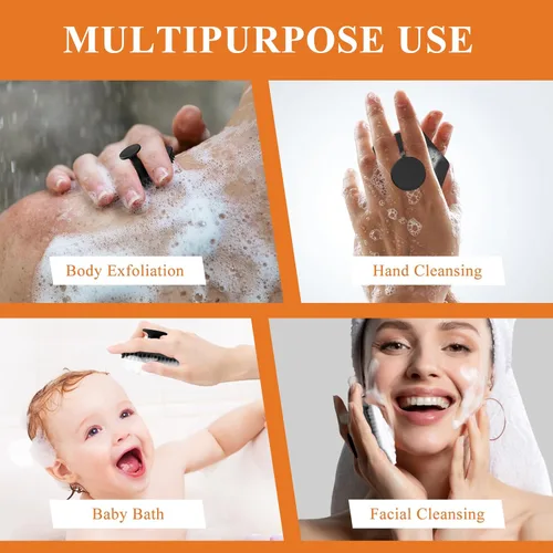 Miniatura 6 de VWMYQ Cepillo de limpieza facial de silicona para hombres, almohadilla exfoliante suave y masajeador, cepillo de limpieza facial de silicona