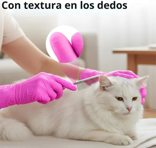 Miniatura 4 de SwiftGrip Guantes de nitrilo sin polvo, 3 mil, guantes de nitrilo desechables, sin látex, sin polvo, rosa/fucsia