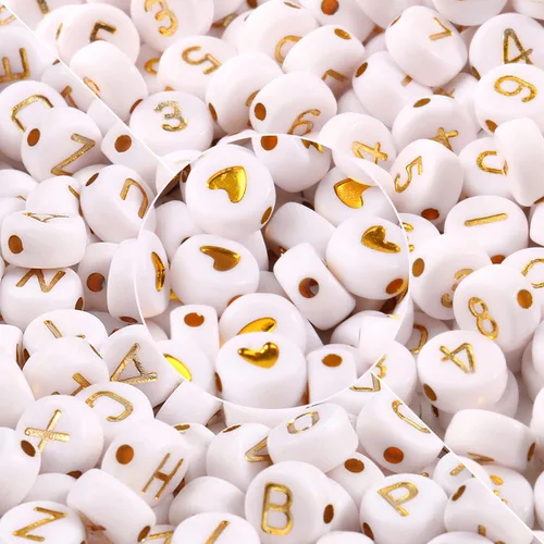 Miniatura 17 de 1000 cuentas redondas blancas de números acrílicos de 0.16 x 0.27 pulgadas, figura colorida de 0-9 pulgadas, cuentas para hacer joyas y pulseras