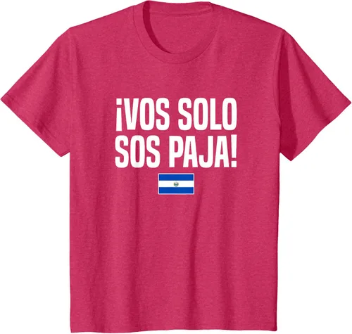 Miniatura 77 de Camiseta Vos Solo Sos Paja Salvadoran Slang Bandera de El Salvador, Negro