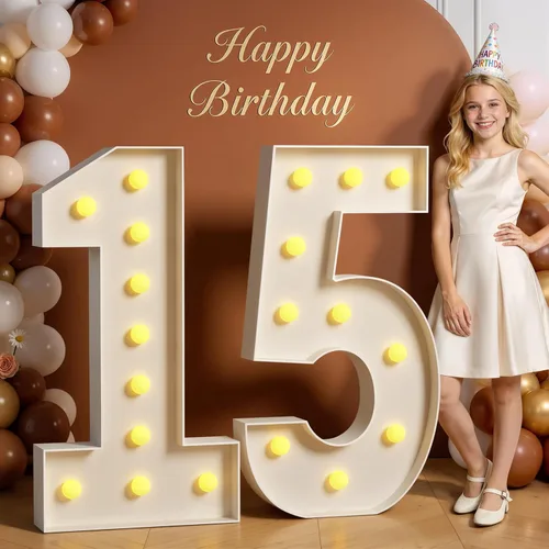 Miniatura 78 de Números de marquesina de 4 pies de alto, 4 pies de alto, números grandes iluminados 0 para 30, 40, 50, 60, decoración de fiesta de cumpleaños