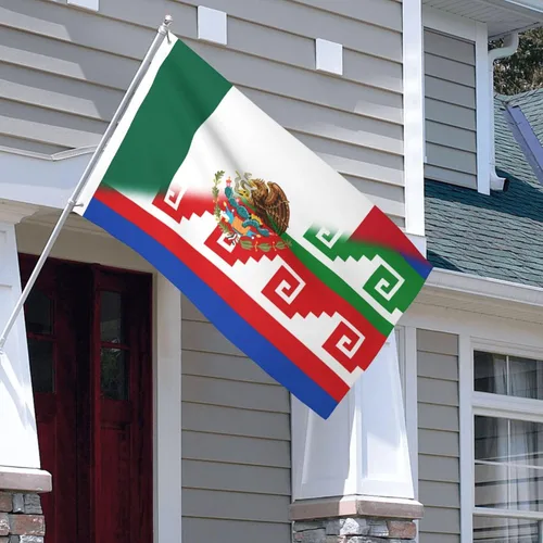 Miniatura 10 de Bandera de 3 x 5 pies, calendario azteca mexicano de doble cara, letrero grande para pared, dormitorio, sala de estar, decoración colgante de casa