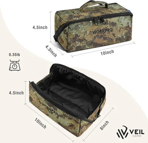 Miniatura 2 de WORKPRO Bolsa de herramientas con cremallera, bolsa de almacenamiento de herramientas resistente de 10" de boca ancha, bolsa de herramientas