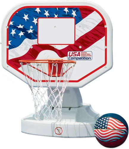 Poolmaster 72830 USA Competition - Juego de baloncesto junto a la piscina, azul 34 pulgadas de ancho x 45 pulgadas de alto x 38 de profundidad
