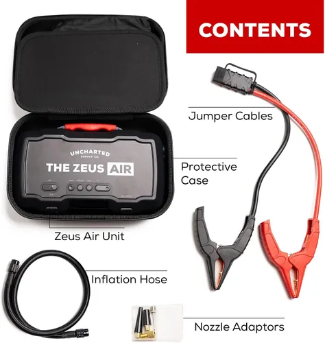 Miniatura 9 de Uncharted Supply Co. Zeus Air, arrancador portátil de 2000 A, inflador de neumáticos y compresor de 150 PSI, banco de energía de 15,000 mAh