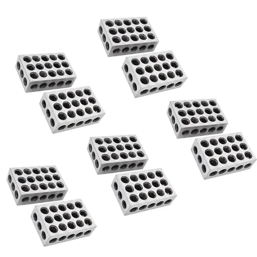 5 pares de 1-2-3 bloques emparejados par con 23 agujeros precisión Machinist Fresado 0.0002 pulgadas para plantilla de fresadora