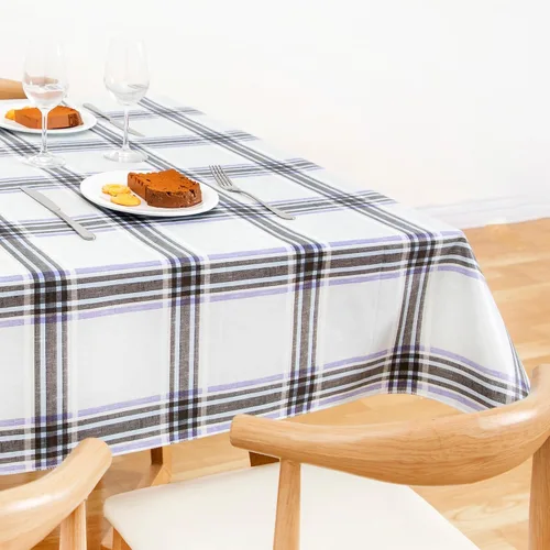 Miniatura 9 de FIFTY FEET Mantel rectangular de 84 x 60 pulgadas, mantel de vinilo con respaldo de franela para mesas rectangulares, impermeable, a prueba