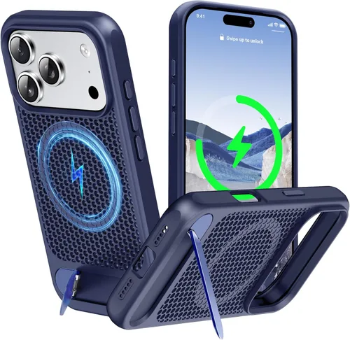Miniatura 25 de Funda magnética de disipación de calor para iPhone 13 Pro Max, para MagSafe, protección contra caídas Coolingf, funda con función atril ajustable
