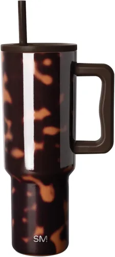Miniatura 32 de Simple Modern Vaso Tumbler de 30 oz con asa y tapa con popote Taza de viaje aislada de acero inoxidable apta para portavasos Negro medianoche