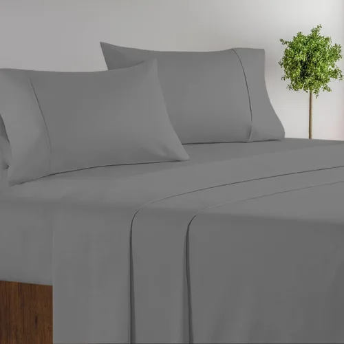 Miniatura 9 de Juego de ropa de cama de 4 piezas de 800 hilos, 100% algodón, tamaño individual, color negro, sábana bajera ajustable de algodón de fibra larga, se