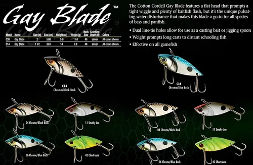 Miniatura 2 de Cotton Cordell Gay Blade Spinner-Cebo señuelo de pesca - Ideal como cebo de fundición o cuchara jigging