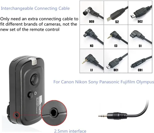 Miniatura 4 de Pixel RW221-DC0 - Control remoto de radio inalámbrico compatible con Nikon Z8 Z9 D3 D4 D5 D6 D800 D850 D810 D700 D500 D300 D200 F100 F90 F6 F5 D1X