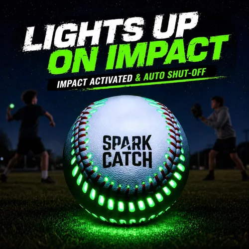 Miniatura 2 de SPARK CATCH Béisbol iluminado, béisbol que brilla en la oscuridad, accesorios de equipo deportivo, regalos para niños de 8, 9, 10, 11, 12, 13, 14