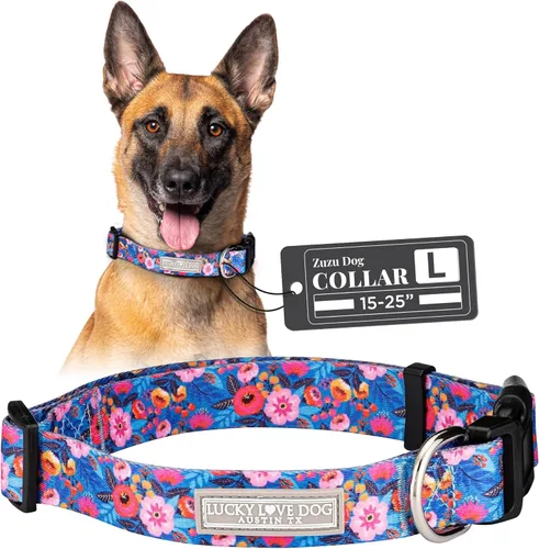 Miniatura 39 de Lucky Love Dog - Collar para perras pequeñas, diseño Blackbird de estampado alegre con flores de primavera y verano, talla XS