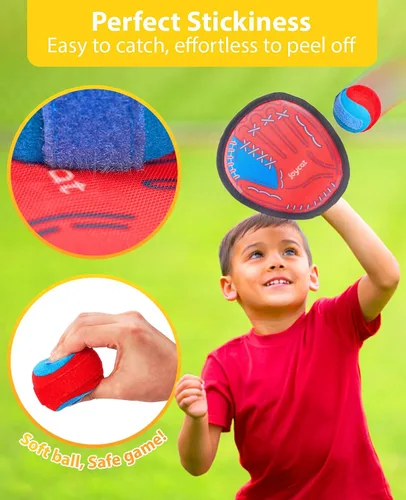 Miniatura 4 de JoyCat Juego de pelota para lanzar y atrapar, guante de béisbol para niños, juegos de patio de playa al aire libre, deportes y juegos al aire libre