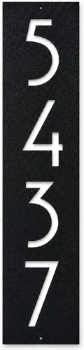 Metal Vertical House Number Sign | Mid Century Modern Address Plaque | Retro Style Address Sign | Handmade Vertical House Numbers
