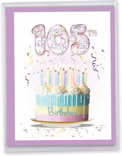 Miniatura 12 de NobleWorks - Tarjeta de felicitación de cumpleaños de 105º hito gigante de 8.5 x 11 pulgadas con sobre (paquete de 1) tarjeta grande, de gran