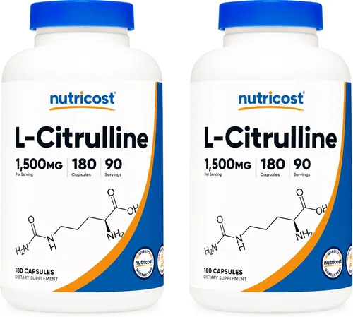 Miniatura 6 de Nutricost L-Citrulina 500 mg, 120 cápsulas – Sin gluten, sin OMG, 1000 mg por porción (60 Serv)