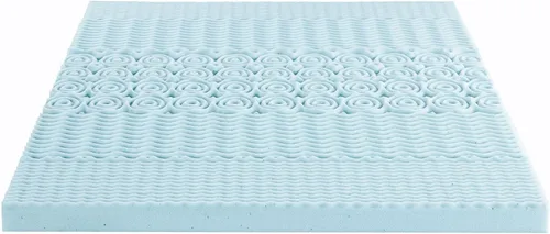 Miniatura 7 de Mellow Cubrecolchón de espuma viscoelástica de 4 pulgadas y 5 zonas, infusión de gel refrescante, esenciales para el dormitorio, color azul completo