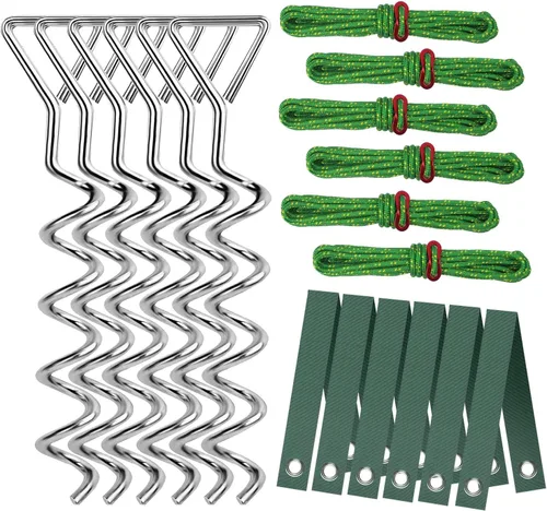 Miniatura 8 de Kit de estaca para árboles, estacas de árbol en espiral resistentes para árboles inclinados, solución enderezadora para árboles jóvenes en mal tiempo