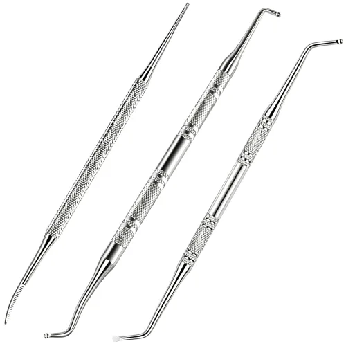Miniatura 8 de Teenitor Herramientas de pedicura para pies, lima y levantadores de uñas, kit de eliminación de uñas encarnadas para aliviar el dolor (rosa)