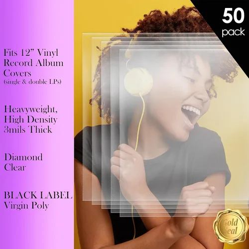Miniatura 2 de GOLD SEAL Fundas exteriores para discos de vinilo para discos de 12 pulgadas, 3 mil de grosor, protectores de cubierta de discos pesados de alta