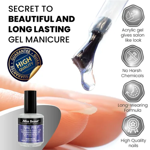 Miniatura 3 de Kit acrílico de uñas Mia Secret: 1/2 oz monómero líquido, 1/2 oz acrílico transparente en polvo, pegamento de uñas secado rápido, 1/2 oz esmalte