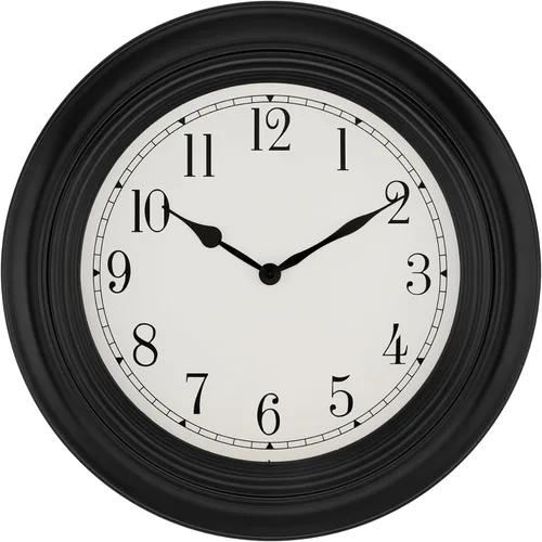 Miniatura 14 de Foxtop Reloj clásico redondo retro silencioso de 12 pulgadas, de cuarzo, decorativo, funciona con pilas, para sala de estar, cocina, oficina en casa