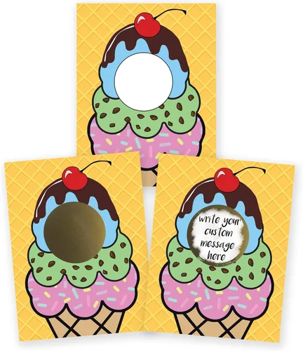 Miniatura 26 de My Scratch Offs - Paquete de 20 Mini Tarjetas Rasca y Gana DIY de Corazón Rosa para San Valentín con Calcomanías, 3x4 Pulgadas, Notas de Amor