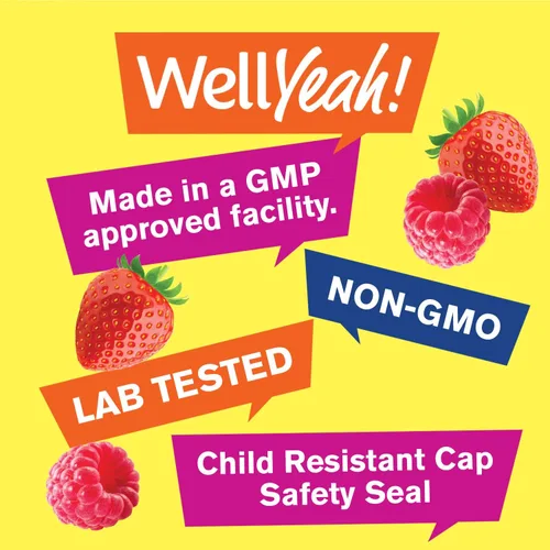 Miniatura 4 de WellYeah Gomitas de zinc de 50 mg (paquete de 2) – Apoya la función inmune saludable y la salud antioxidante – Sabor natural de bayas – Sin gluten
