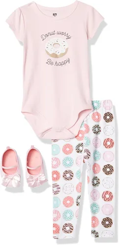 Hudson Baby Conjunto de pañales, pantalones y zapatos de algodón para bebé