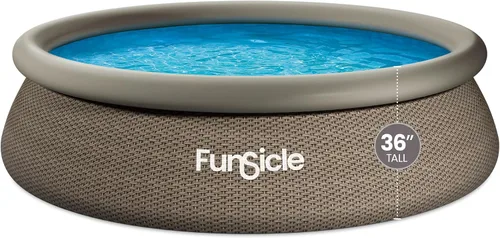 Miniatura 8 de Funsicle Quickset Designer - Piscina redonda sobre el suelo de 14 x 36 pulgadas, con bomba de filtro FiltraBoost de 800 GPH, escalera, cartucho