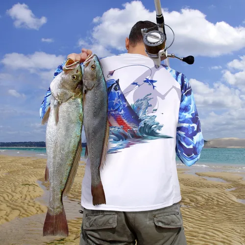Miniatura 25 de Palmyth - Camiseta de pesca para hombre, con manga larga, protección solar ultravioleta FPU 50+, con bolsillo