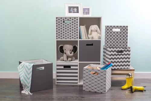 Miniatura 6 de DII Contenedor de almacenamiento de tela plegable de lados duros para guardería, oficinas y organización del hogar, (11 x 11 x 11 pulgadas)