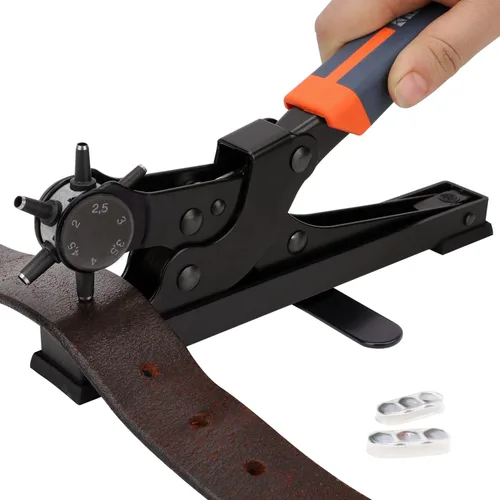 Miniatura 8 de KingTool Juego de perforadores de cuero, perforadora rotativa súper resistente, herramienta para hacer varios tamaños de agujeros