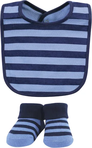 Miniatura 78 de Hudson Baby Conjunto de babero y calcetines unisex de algodón para bebé