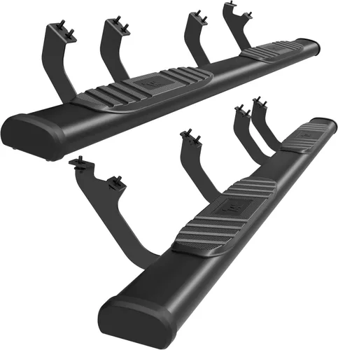 Miniatura 9 de TAC - Estribos laterales para Toyota Tundra 2022-2026, camioneta de doble cabina de 4.25 pulgadas, textura ovalada, barras laterales negras, barras