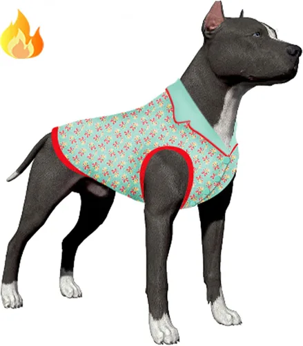 Miniatura 8 de LovinPet Bulldog - Mameluco tipo suéter – Ropa de franela suave para perro, estampado de flores florecientes, adecuado para razas de perros grandes