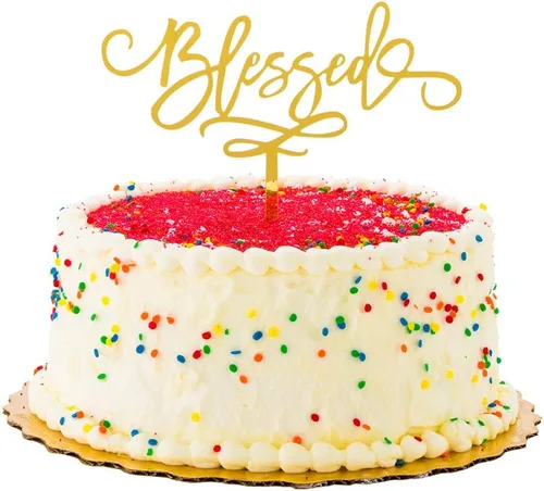 Miniatura 10 de Restaurantware Top Cake Toppers 8 x 3.8 pulgadas, 100 adornos de tiara para tartas, detalles de purpurina, cumpleaños, papel dorado, decoración