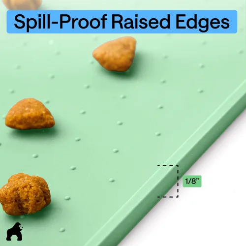 Miniatura 7 de GORILLA GRIP - Alfombrilla de silicona 100% impermeable con bordes elevados, sin BPA, para mascotas, tapetes para comida de perros y gatos, contiene