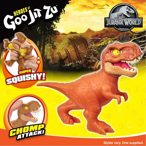 Miniatura 4 de Heroes of Goo JIT Zu - Juguete de mundo Jurásico con licencia, Chomp Attack, Piroraptor elástico.