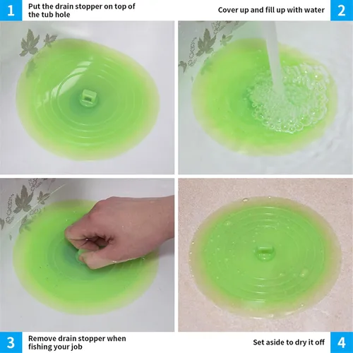 Miniatura 4 de tifanso. Tapón de silicona para bañeras reciclable, tapón de desagüe para bañera mejorado, tapón de drenaje universal de 6 pulgadas para baños