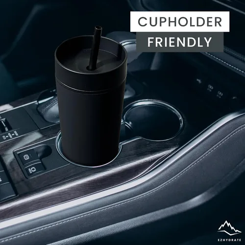 Miniatura 6 de SKINNY TUMBLERS - Paquete de 4 vasos de acrílico color pastel mate con tapa y popote, perfecto para el hogar, fiestas, viajes, vaso de plástico Negro